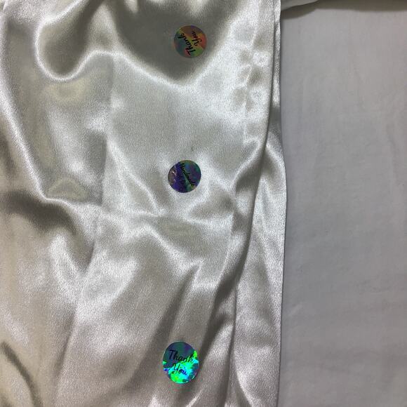 LULU'S XS Forever Awaits White Satin Flutter Sleeve Jumpsuit NEW B126 *flaw - Picture 13 of 14